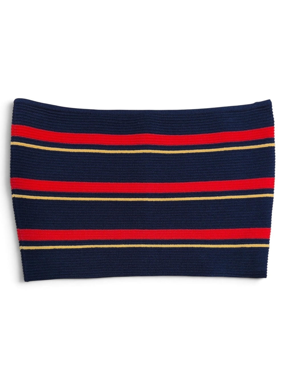 Kendall & Kylie Navy Tube Top with Red and Yellow Stripes